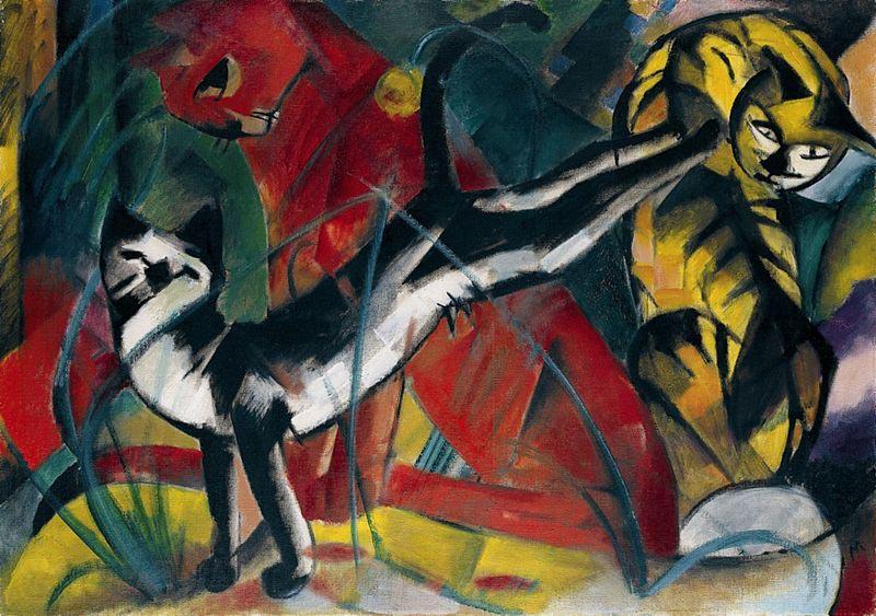 Franz Marc Three cats Germany oil painting art